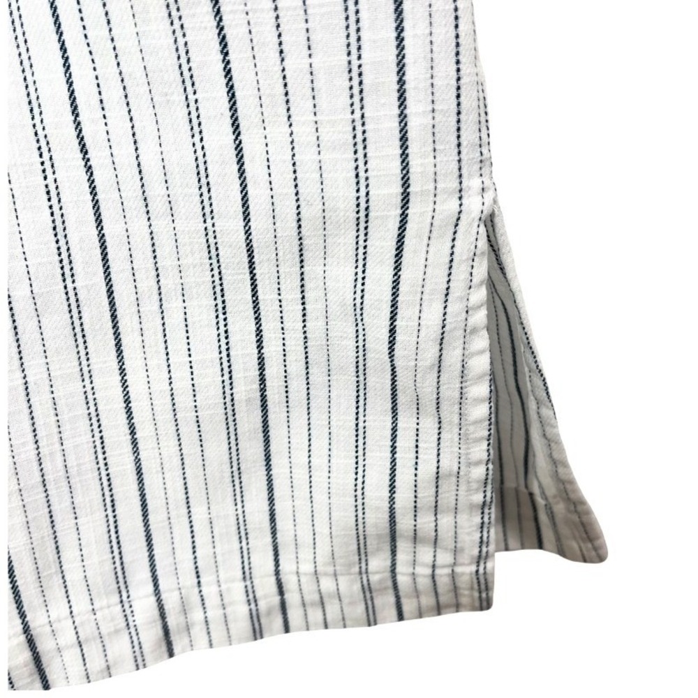 Ann Taylor Factory XS Blue White Striped Shirt Dress Cotton Button Front Casual‎ - Picture 5 of 9